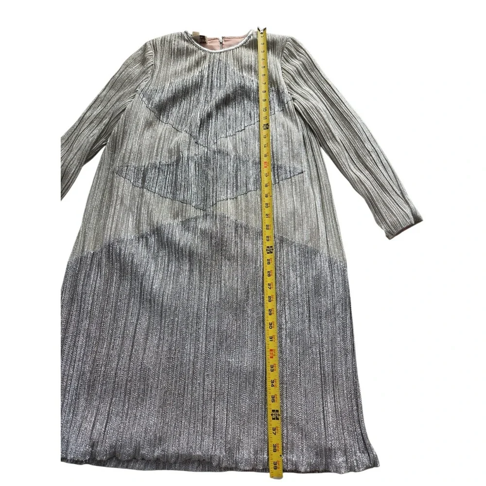 80s Vintage Morton Myles‎ For The Warrens Sz 10 Silver Lame Dress USA EUC - Picture 4 of 16